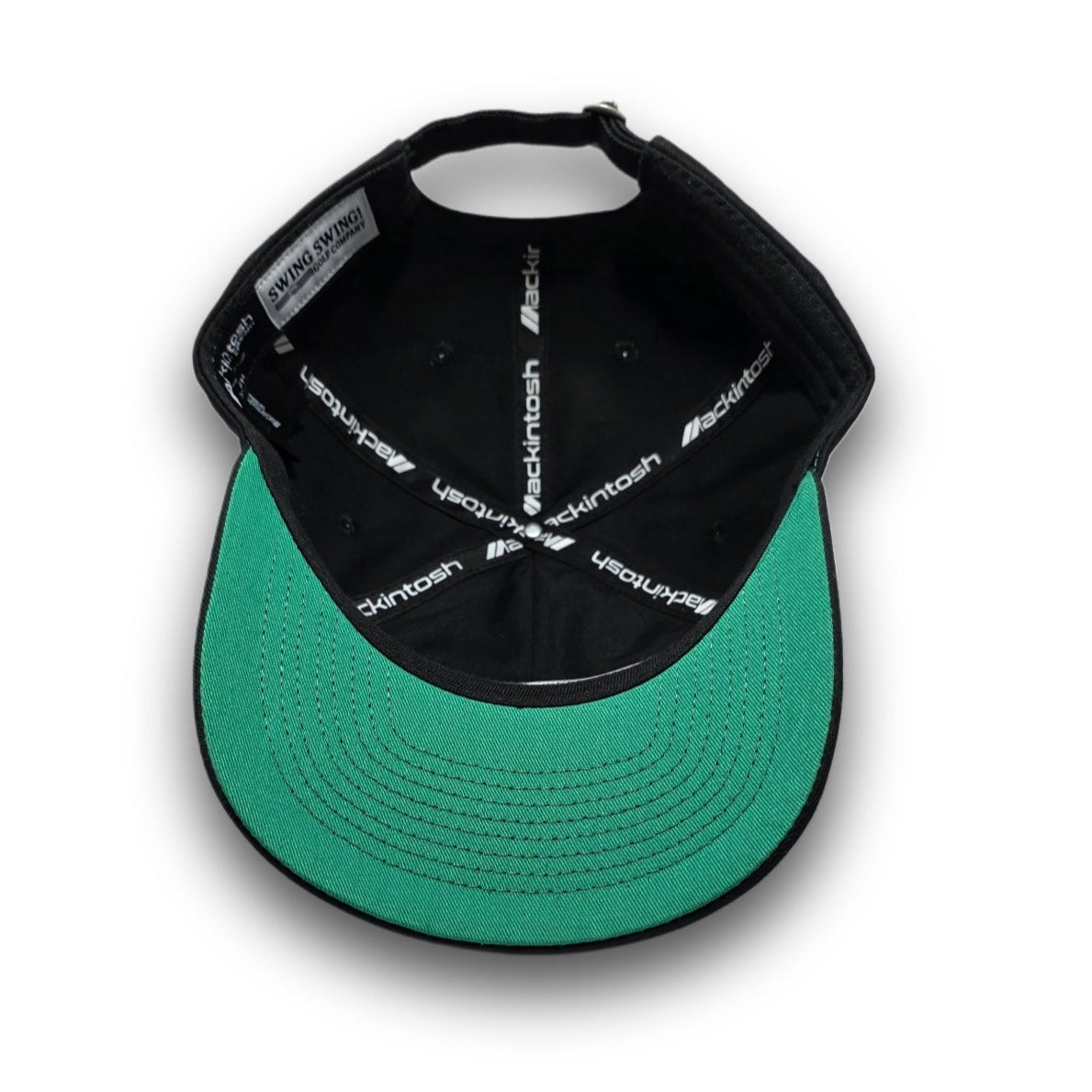 Kelly green undervisor on black 80s vintage golf hat