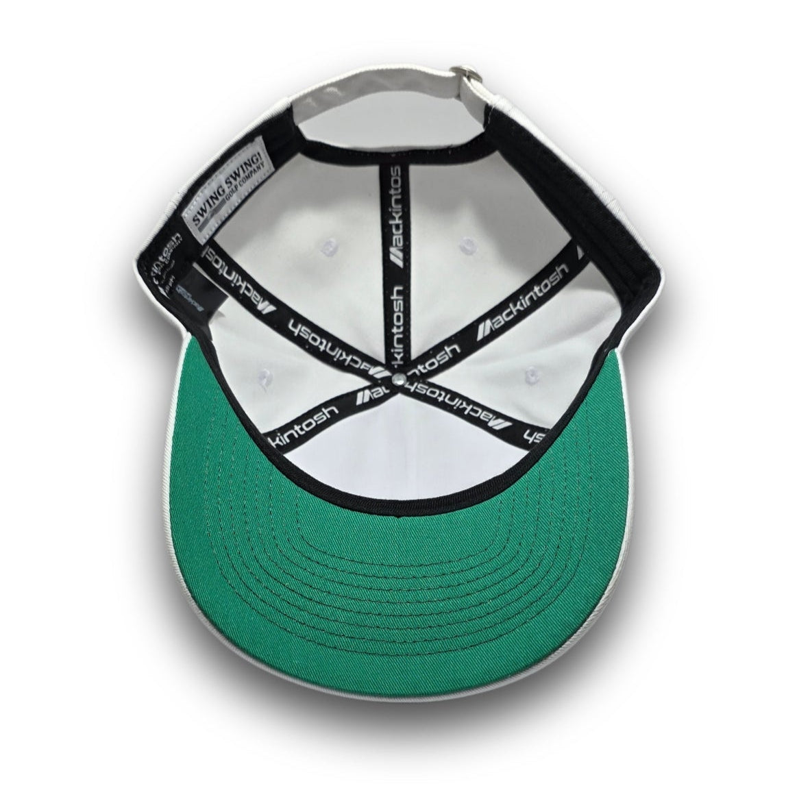 Kelly green undervisor on white 80s vintage golf hat