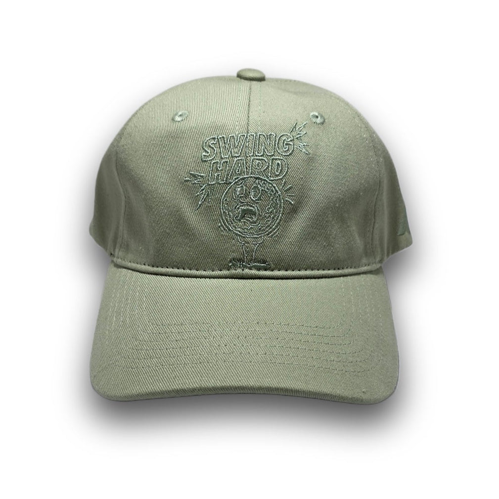 Front view of pistachio Swing Hard tonal dad hat