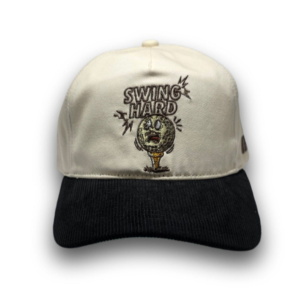 Front view of Swing Hard vintage golf hat
