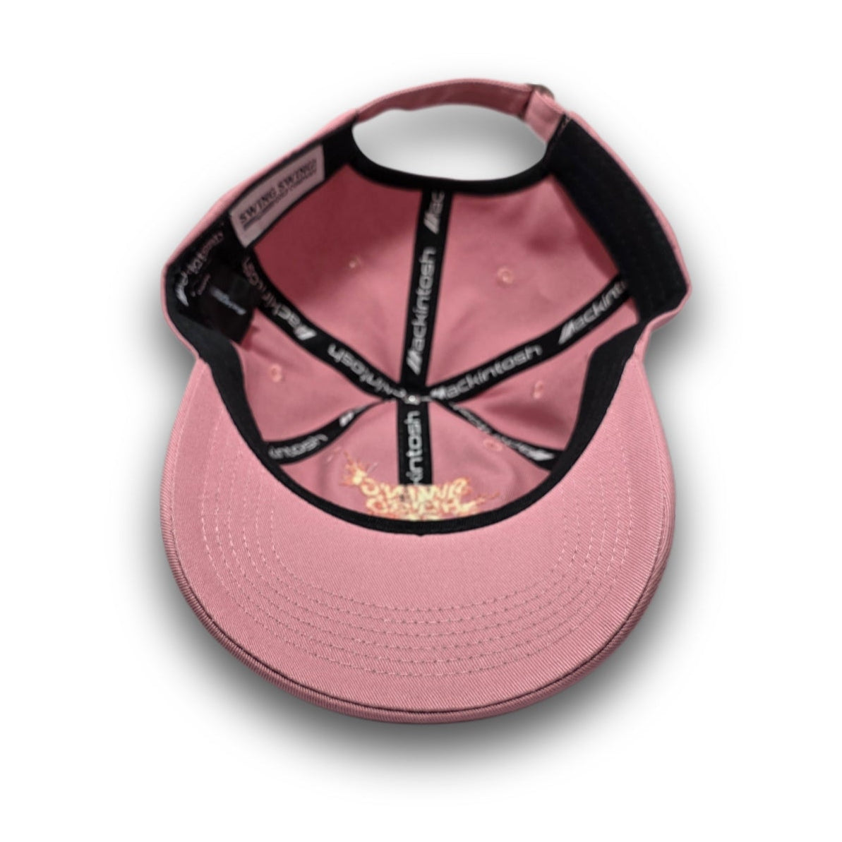 Interior view of pink Swing Hard tonal dad hat