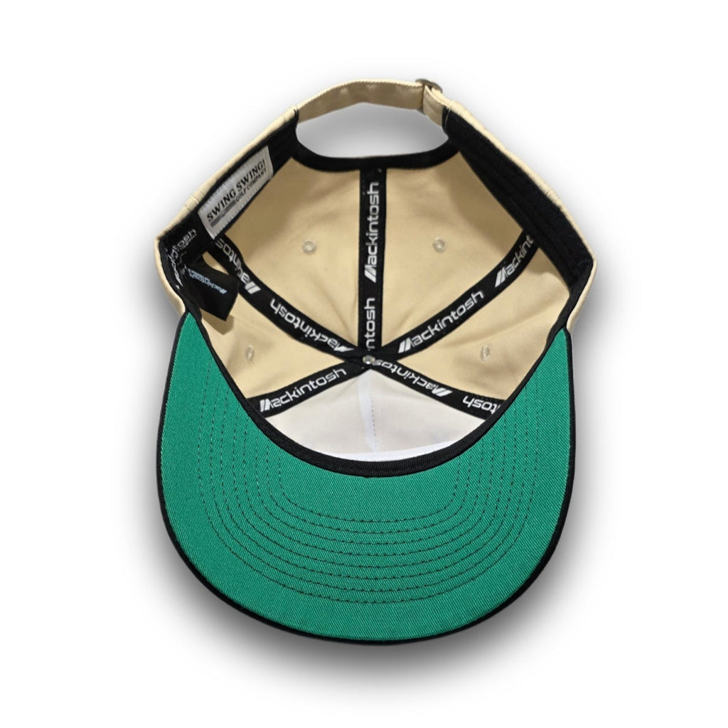 Kelly green undervisor on 80s vintage golf hat