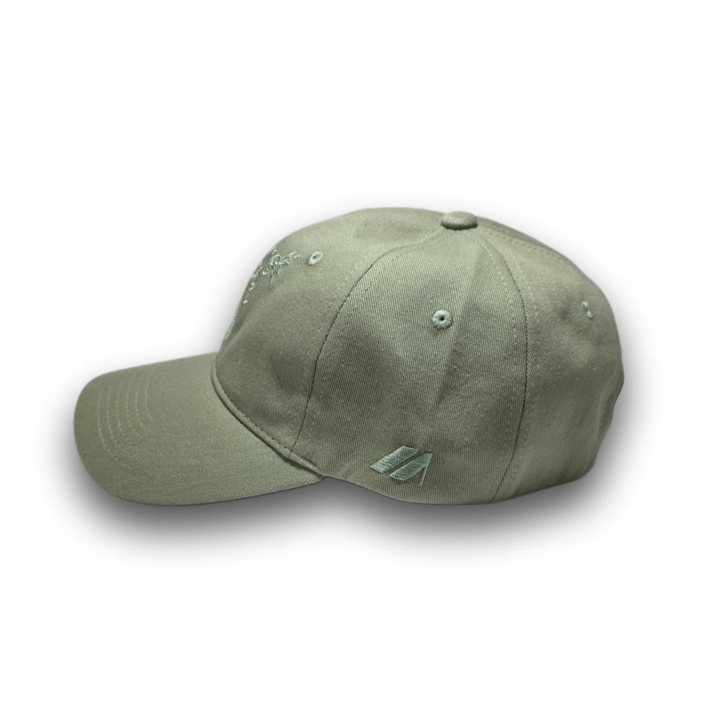 Side profile of pistachio Swing Hard tonal dad hat