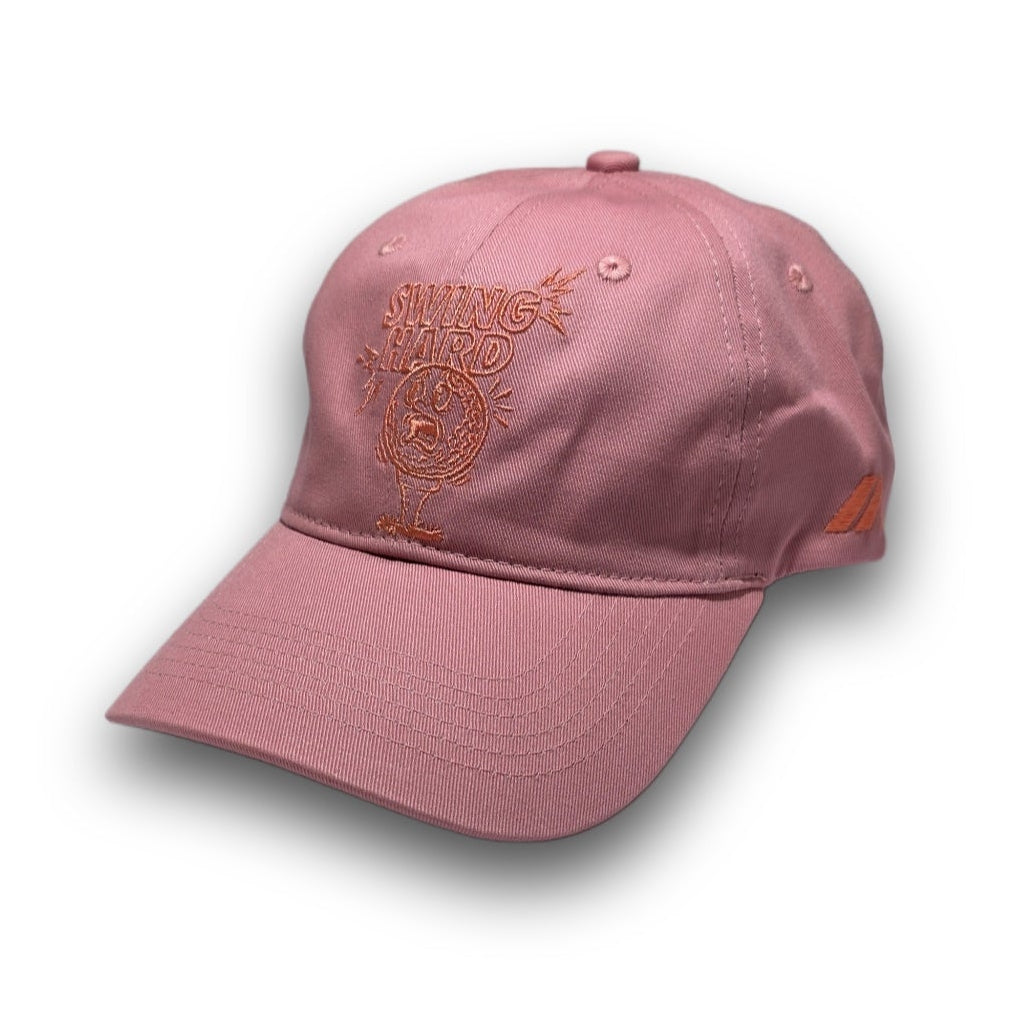 Pink Swing Hard tonal dad hat with tonal embroidered design