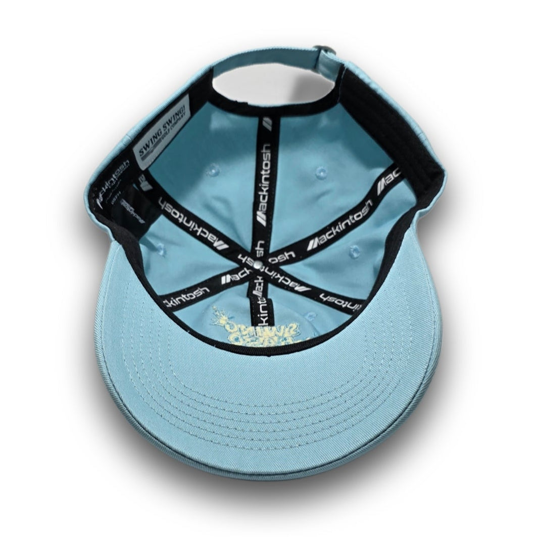 Interior view of sky blue Swing Hard tonal dad hat