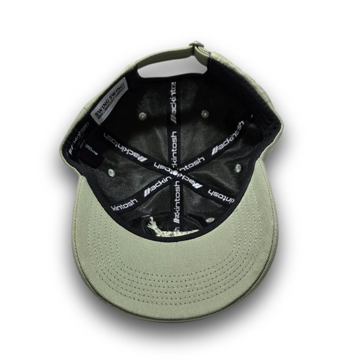 Interior view of pistachio Swing Hard tonal dad hat
