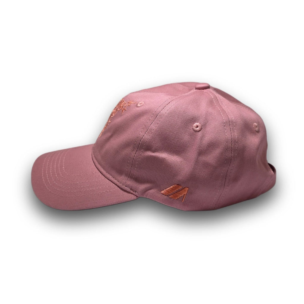 Side profile of pink Swing Hard tonal dad hat